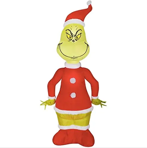 CHRISTMAS SANTA 8 FT DR SEUSS THE GRINCH MAX DOG AIRBLOWN INFLATABLE YARD DECOR