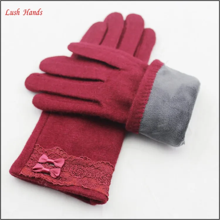 wholesale fashion dress thin woolen touch screen gloves
