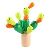 Plant toys-wooden puzzle balancing cactus removable building block assembling toys for toddler, kids, teens and adults