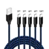 2018 Shenzhen Date cable for mobile phone New OEM/ODM 5A fast charging braided 1m USB AM to type c cable