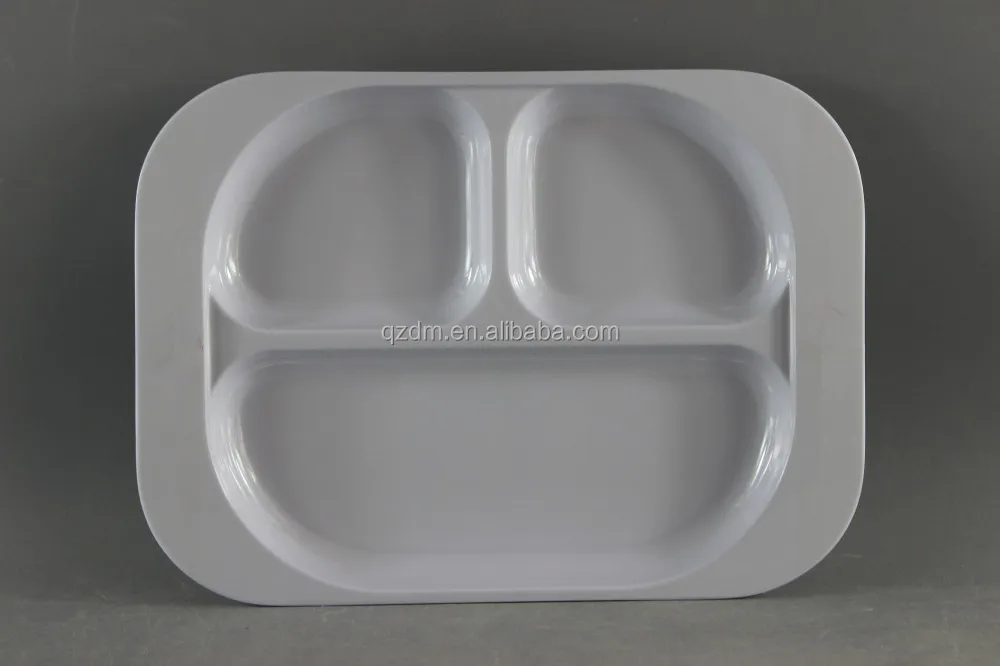Square Shape Melamine 3 Divided Plate For Kid