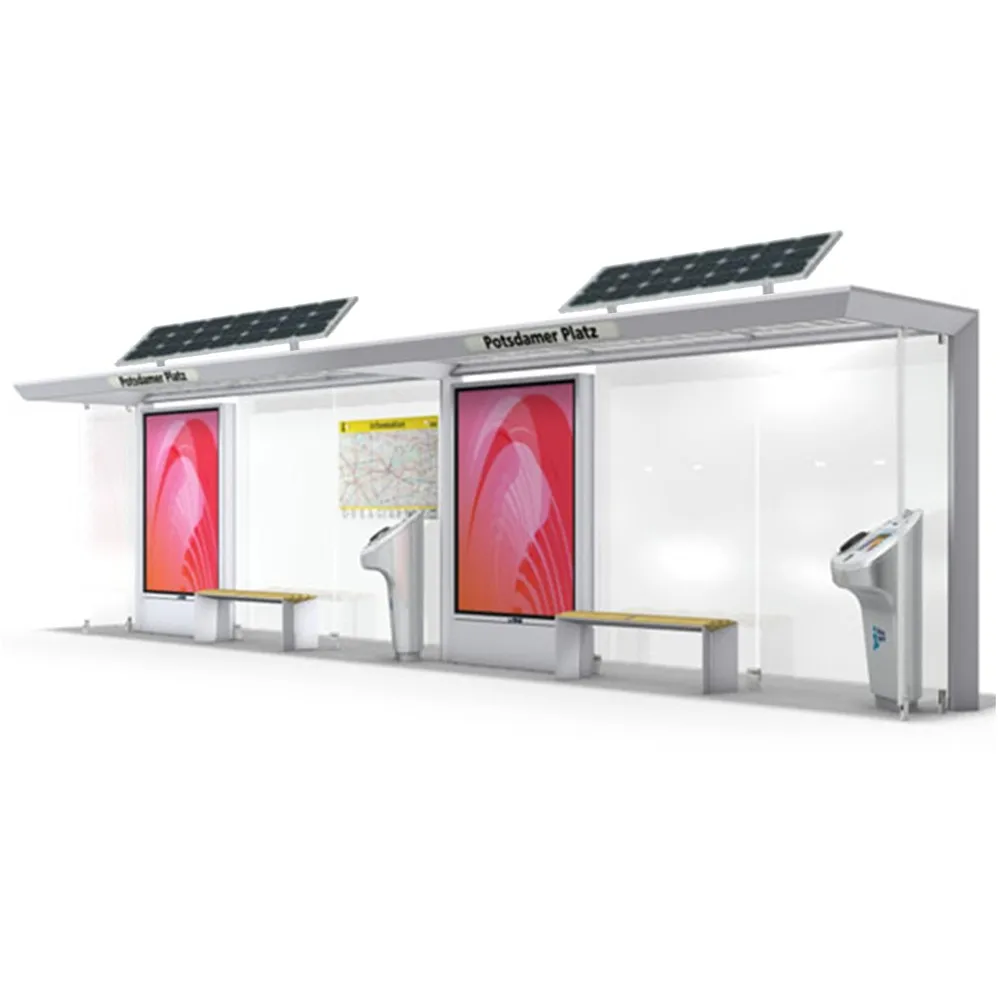 product-New design solar bus shelter outdoor advertising bus stop-YEROO-img-7