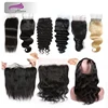 Most popular 100% human hair with lace frontal closure,virgin 360 closure and frontal,Raw virgin 613 blonde lace frontal closure