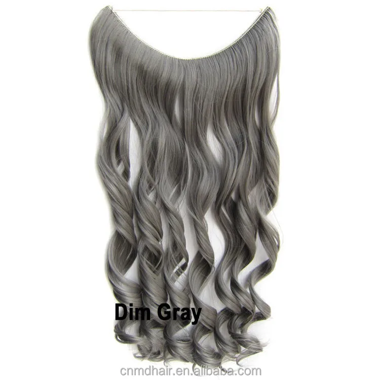 1 Piece 24 Long Gray Synthetic Hair Heat Resistant Hairpiece