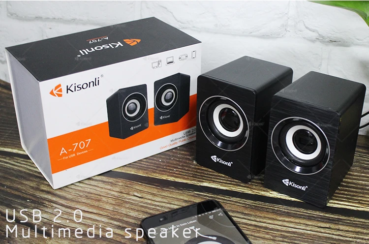 Kisonli Portable 2.0 Multimedia Speaker With 3.5mm Audio Plug