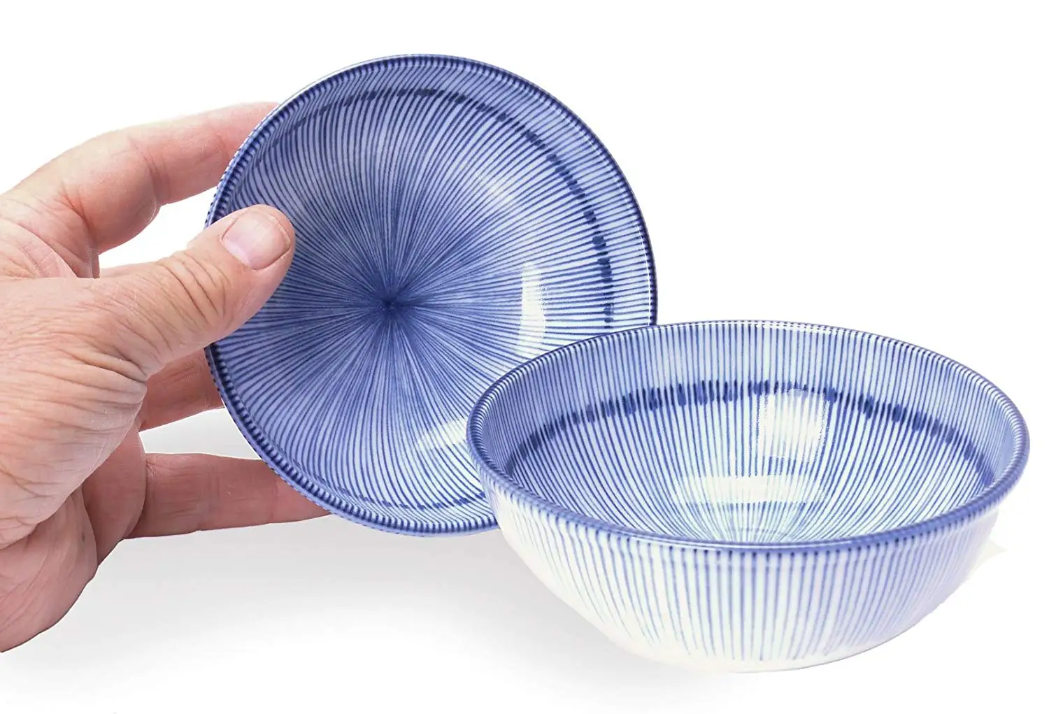 Set Of Two Floral Blue 4.75-Inch Spiceberry Home Porcelain Bowls