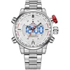 Wholesale analog LED digital wrist watches silver stainless steel case back high quality sport watch wrist for men