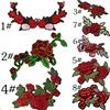 Custom Colorful Rose Flower Embroidery Patch For Jacket and Dress