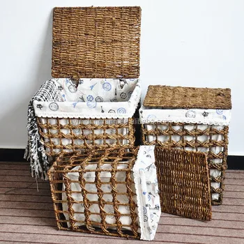 weaved storage baskets