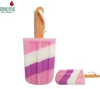 100% polyether ice cream loofah mesh bath shower scrubber sponge with wooden handle