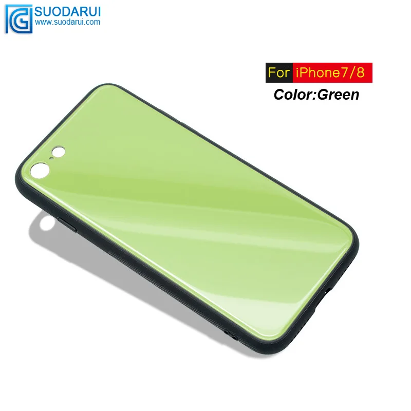 TPU + PC + Tempered glass Cover For Iphone 8 / 8 plus Cell phone Protective Case