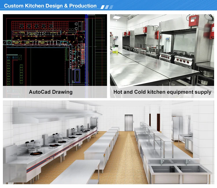 Custom restaurant kitchen cooking hood, wall mounted stainless steel kitchen range hood