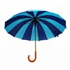 free sample wooden handle 16 ribs straight umbrella for Poland market auto open advertising umbrella