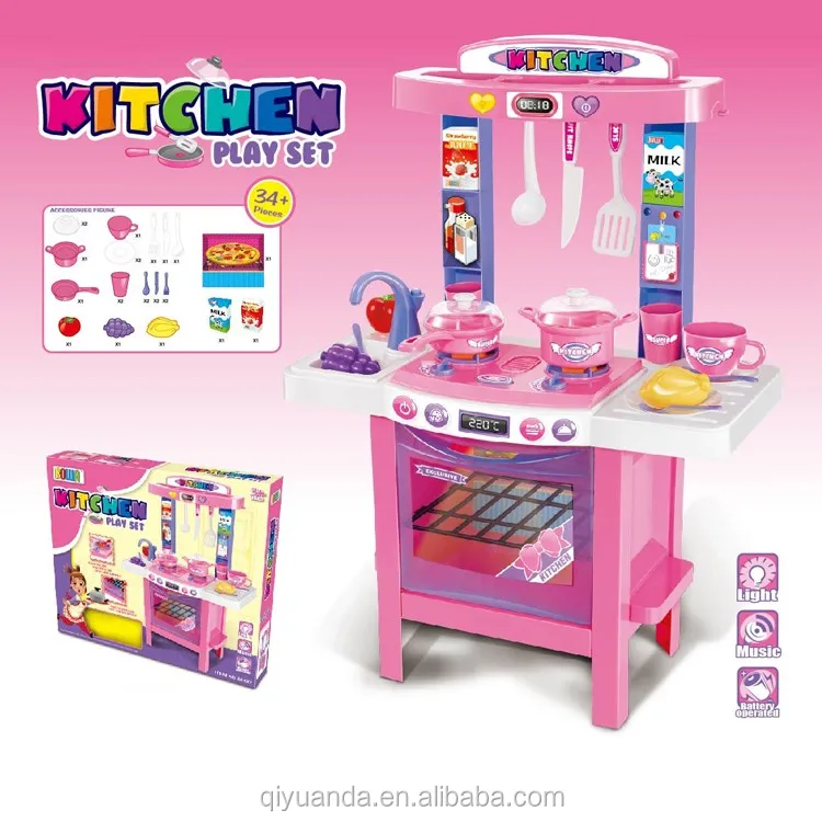 pink plastic toy kitchen