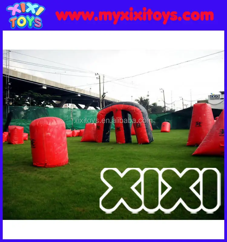 Blue Inflatable Beam And Bricks Paintball Bunkers,Large Air Ball Bunker