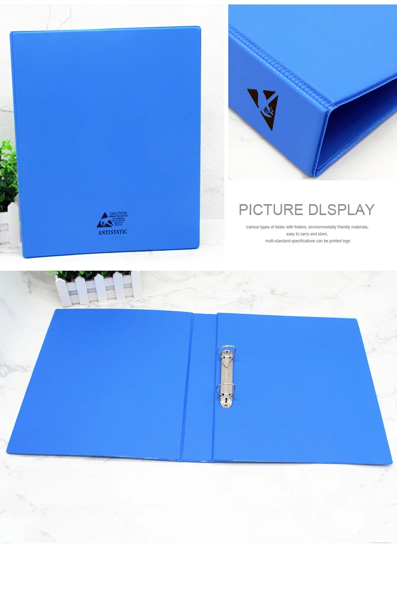 factory PVC plastic file folder custom printed 2 ring binder file folder 