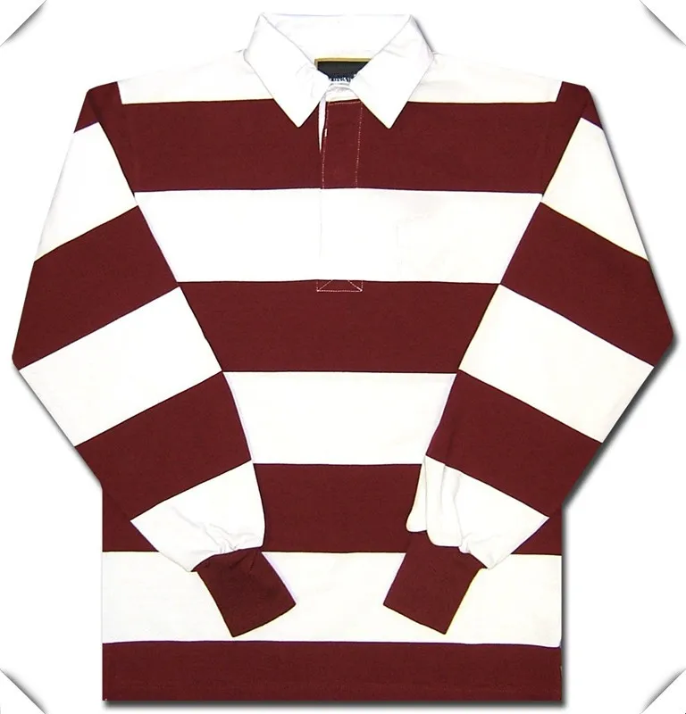Classic Design Stripes Long Sleeve Polo Rugby Shirts For Men With Oem