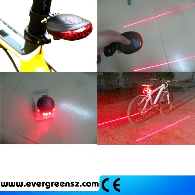 Cycling Bicycle Bike Tail Flashing Lamp Light Rear Safety Warning 2 Laser 5 LED 