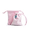 wholesale large custom promotional pink big jewellery velvet drawstring dust bag pouch gift velvet bag drawstring