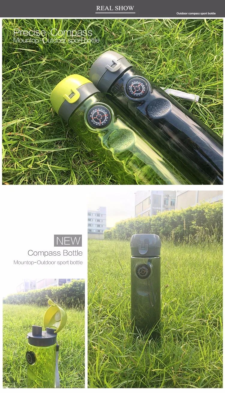 new inventions in china 2024 empty plastic sport water bottle with compass