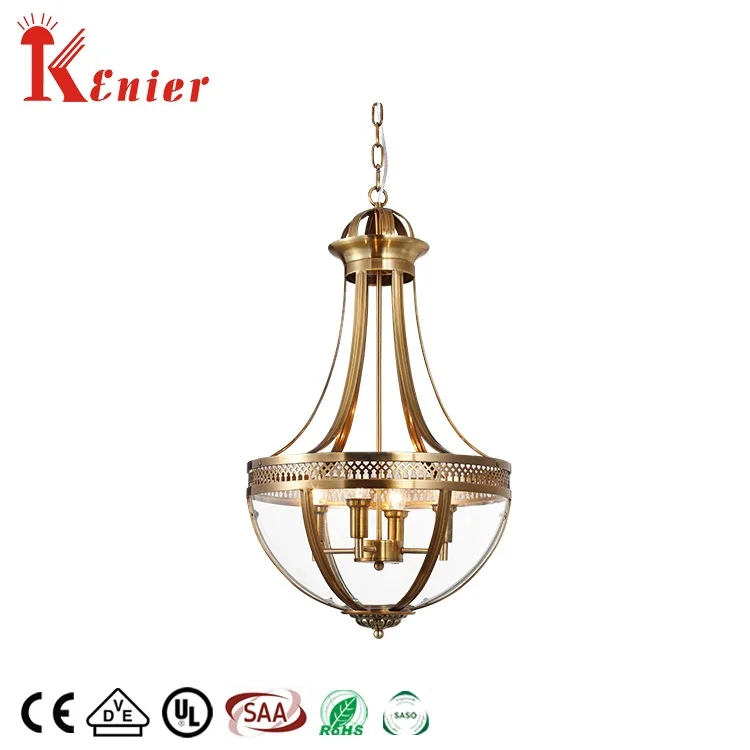 Decorative Vintage Design Brass or Nickel Pendant Lamp E14 Retro Metal Hanging Pendant Light