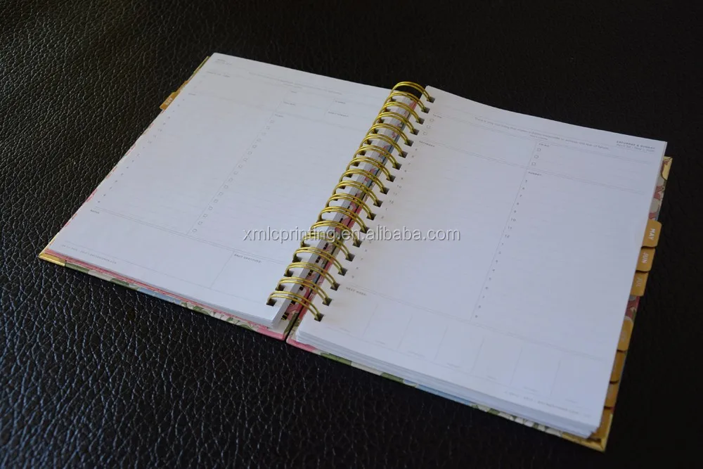 Spiral Bound Hardcover Daily Planner Printing Custom Design/year Planner/weekly Planner Buy
