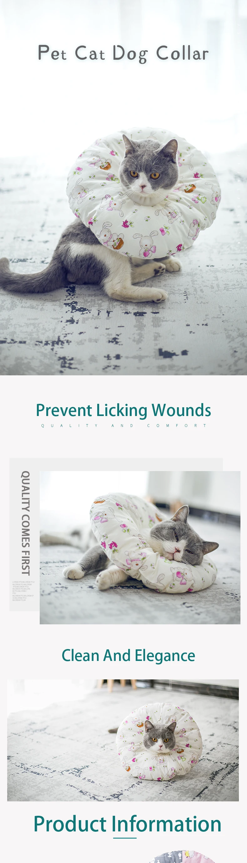 wholesale manufactory pp cotton washable adjustable soft pet dog cat elizabeth collar