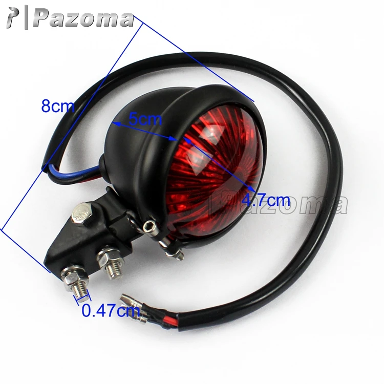 New Arrival High Quality Steel Black 12v Led Motorcycle Tail Light Stop