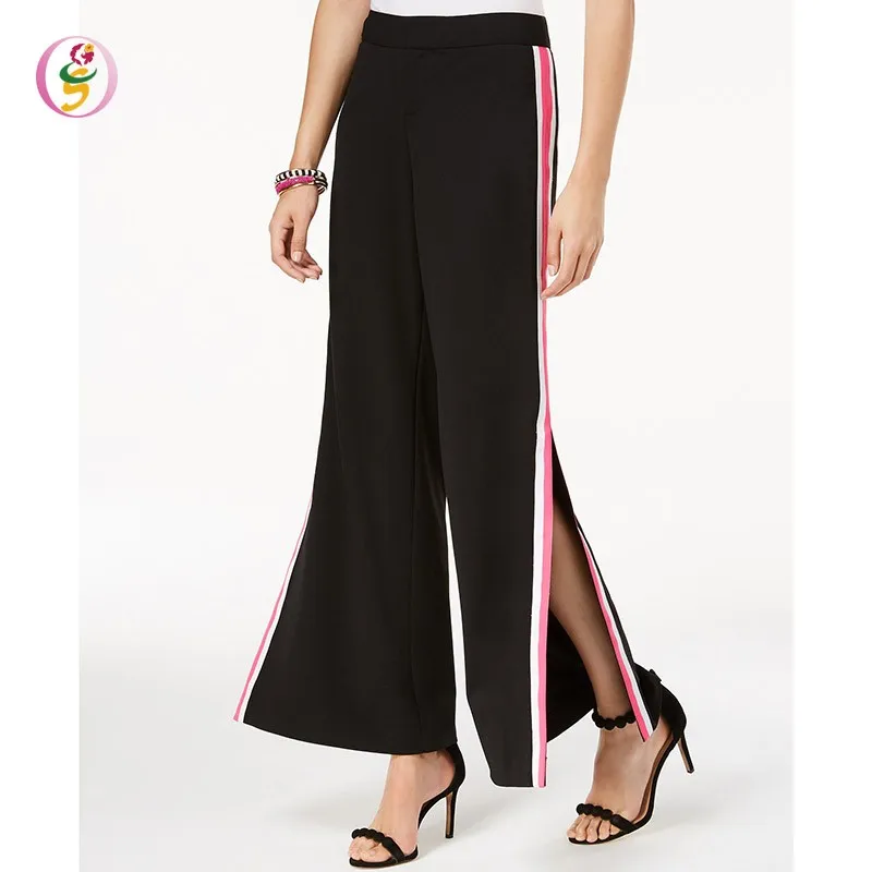 side stripe ladies trousers