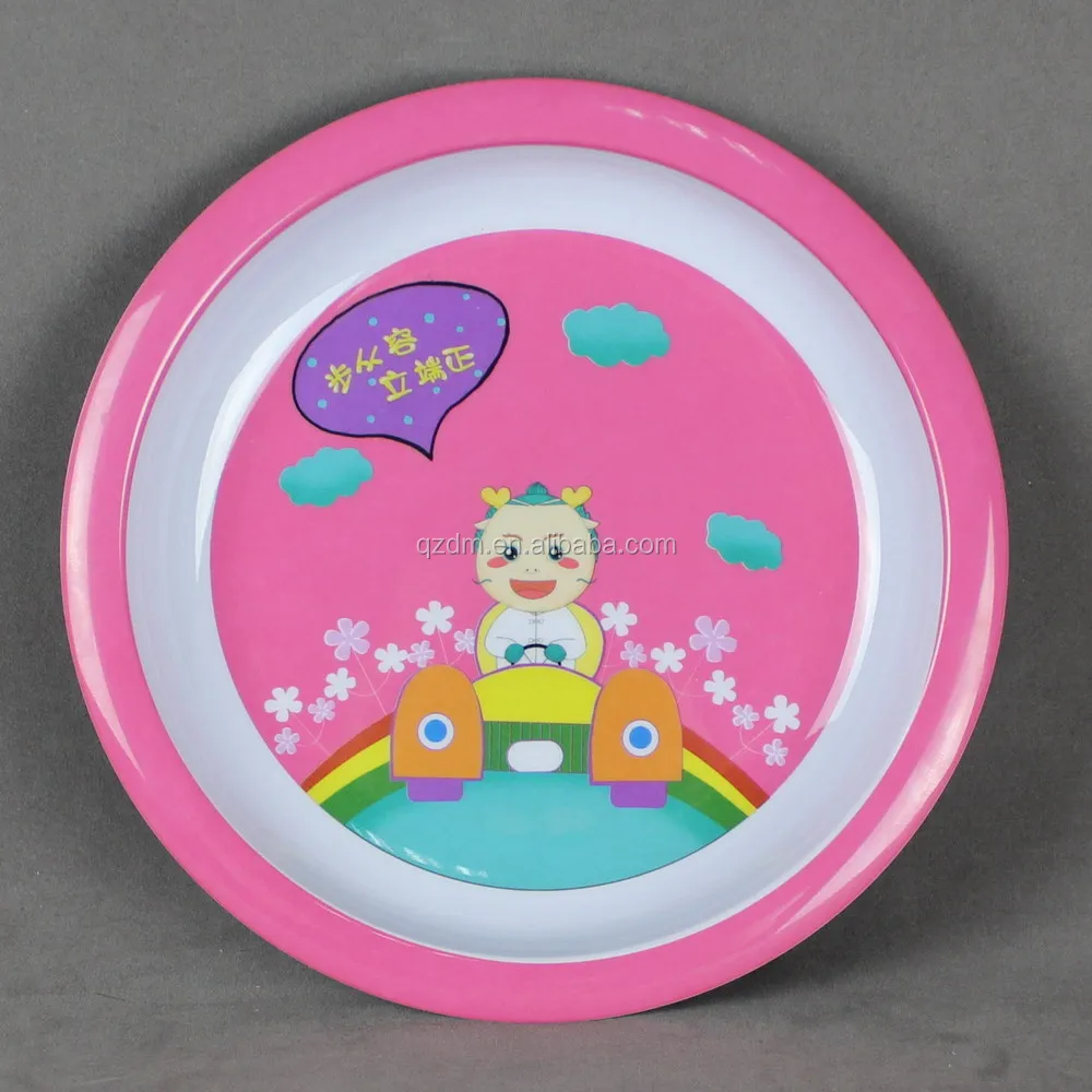 Hard Plastic Melamine Round Plates For Kids