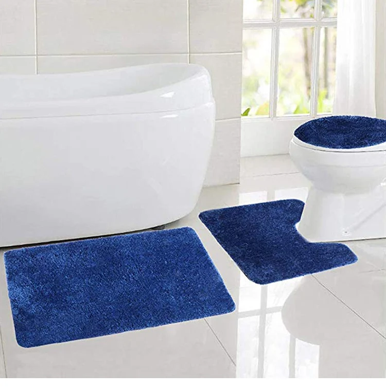 Luxury Decorative Yellow 3 Piece Bath Rug Set Pattern Bathroom Rug