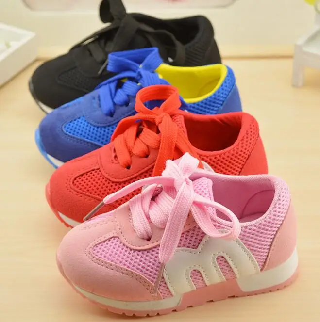 Autumn spring children s shoes fashion mesh sneakers kids lace up casual shoes for girls boys