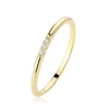 Dainty Gold Plated Stacking Ring, Simple Design CZ Diamond Stainless Steel Thin Ring as Gift for Her