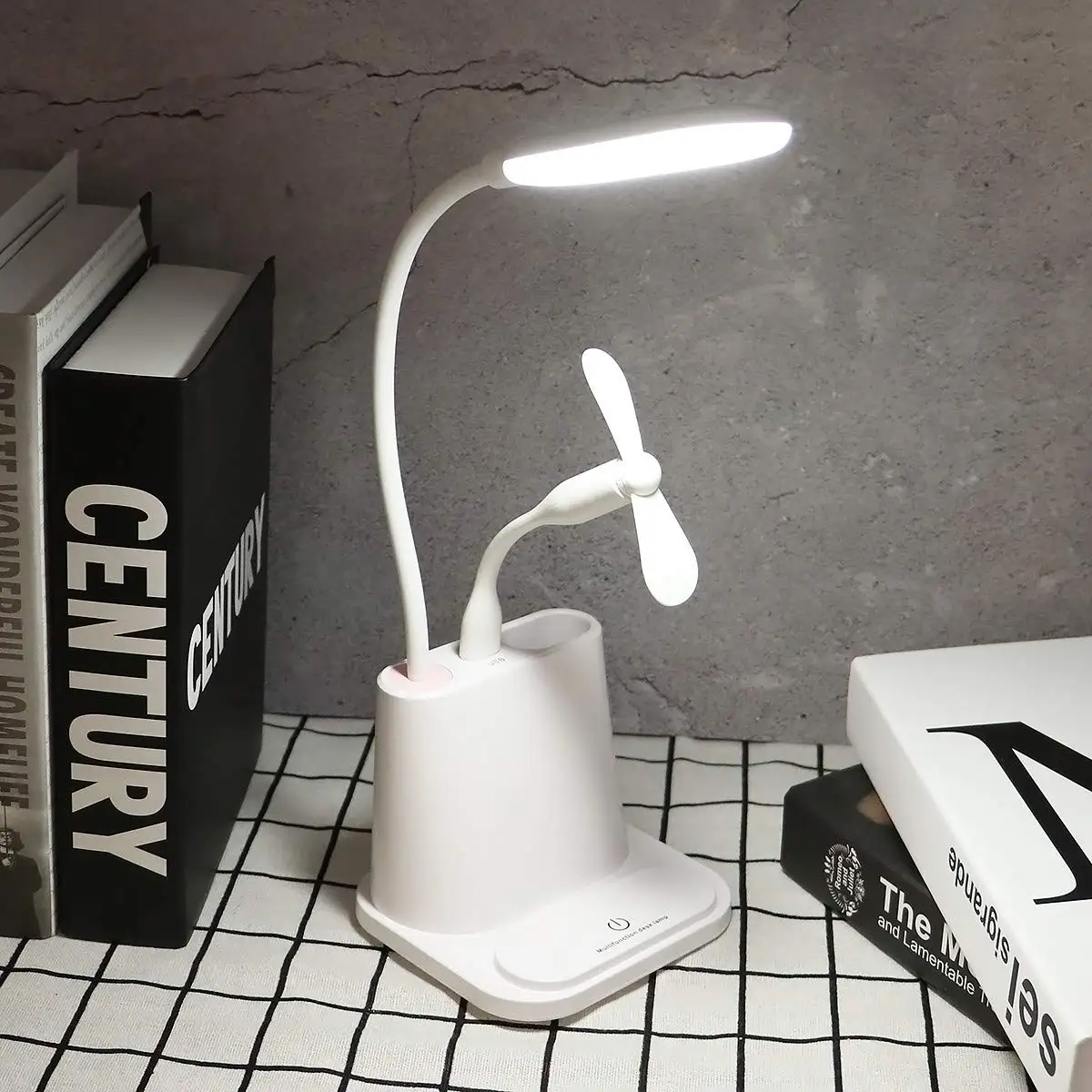 YARRAE 2018 Multifunction LED Desk Lamp with USB Charging Port and Pen Holder