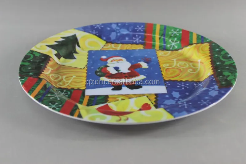 Cheap 10" Melamine Christmas Plate Custom Print