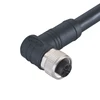 Waterproof M12 4P Female Molded Cable Right Angled S Code Power Electrical Connector