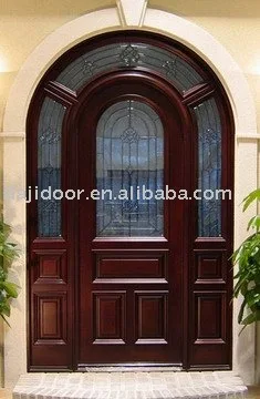 Sólido de caoba puerta exterior del arco DJ-S6012M-Puertas