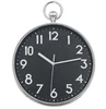 Modern Design Electroplate Silver 10 inch round wall clock with handle quartz clock