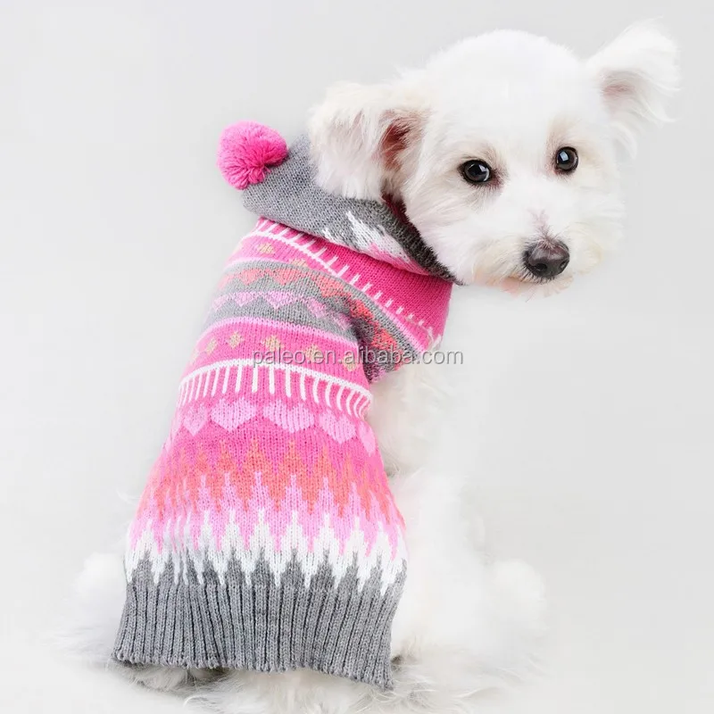 OEM ODM Factory New Design Cotton Knitted Pattern Pet Dogs Sweater Dress