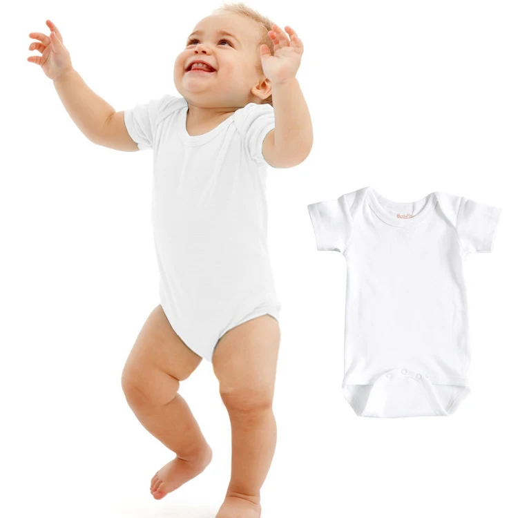 2018 Factory Wholesale Custom Organic Cotton Plain White Baby Clothes