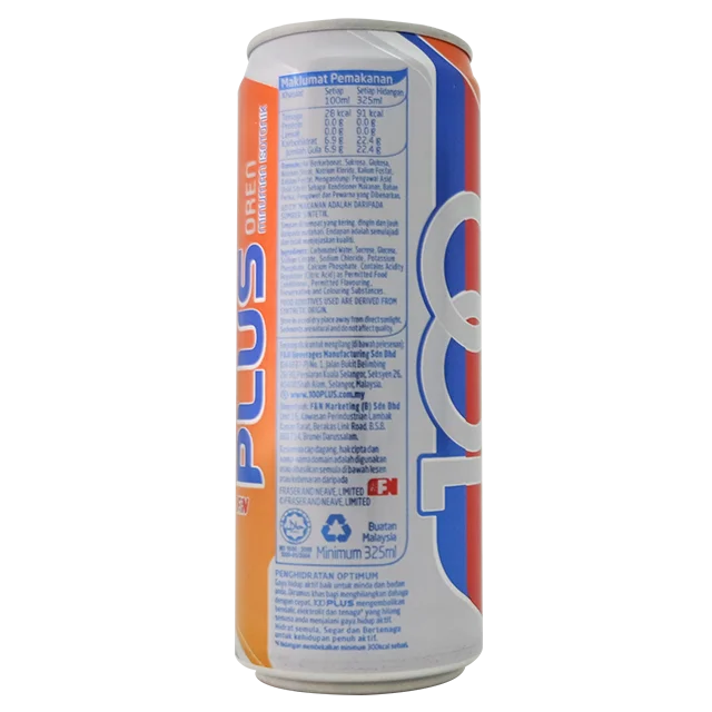 F&N 100Plus Orange Carbonated Can Isotonic Drinks, View ...