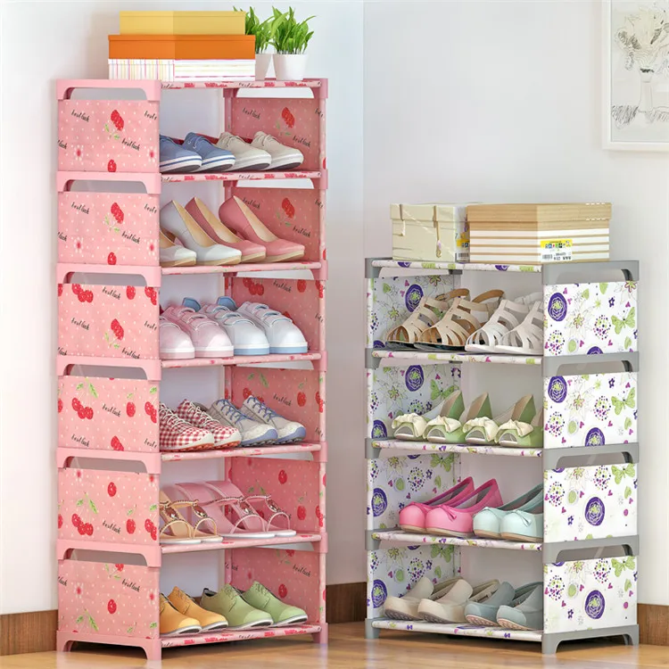 1set Diy Nonwoven Fabric Shoe Racks Shoe Shelf Nonwoven Racks Storage