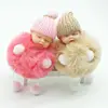 Sleeping Baby Doll Key chain foot doll Pompom fake Rabbit Fur Ball Car Key ring AD1970