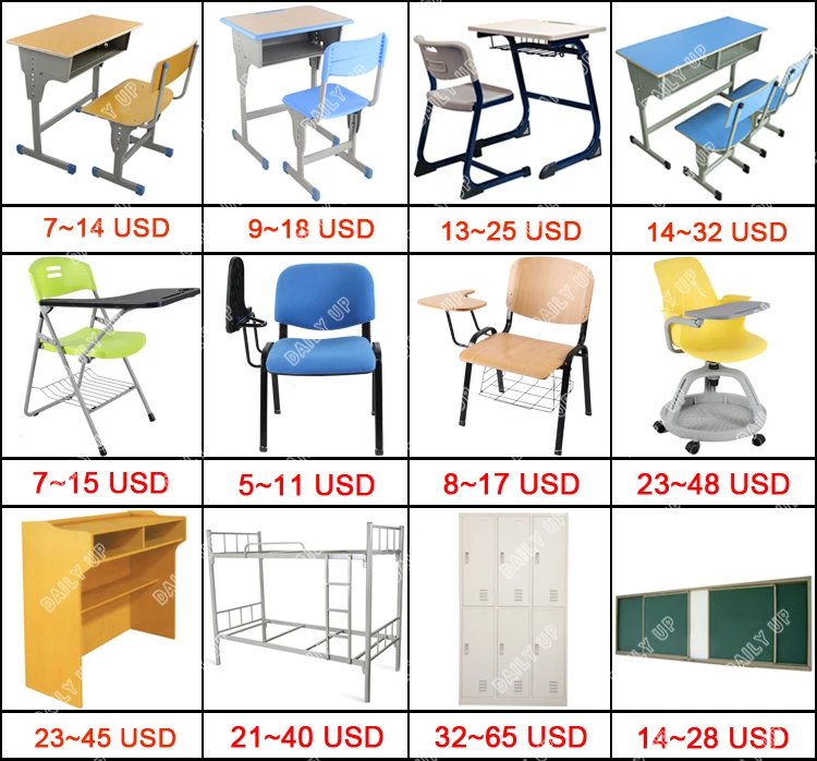 Wood Double School Desk With Bench Primary School Furniture Price List 