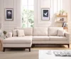 Living Room Leather/Fabric Corner Sofa