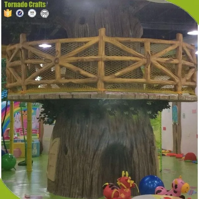 2017 Outdoor Artificial Tree House Playhouse With Slide For Kids Buy