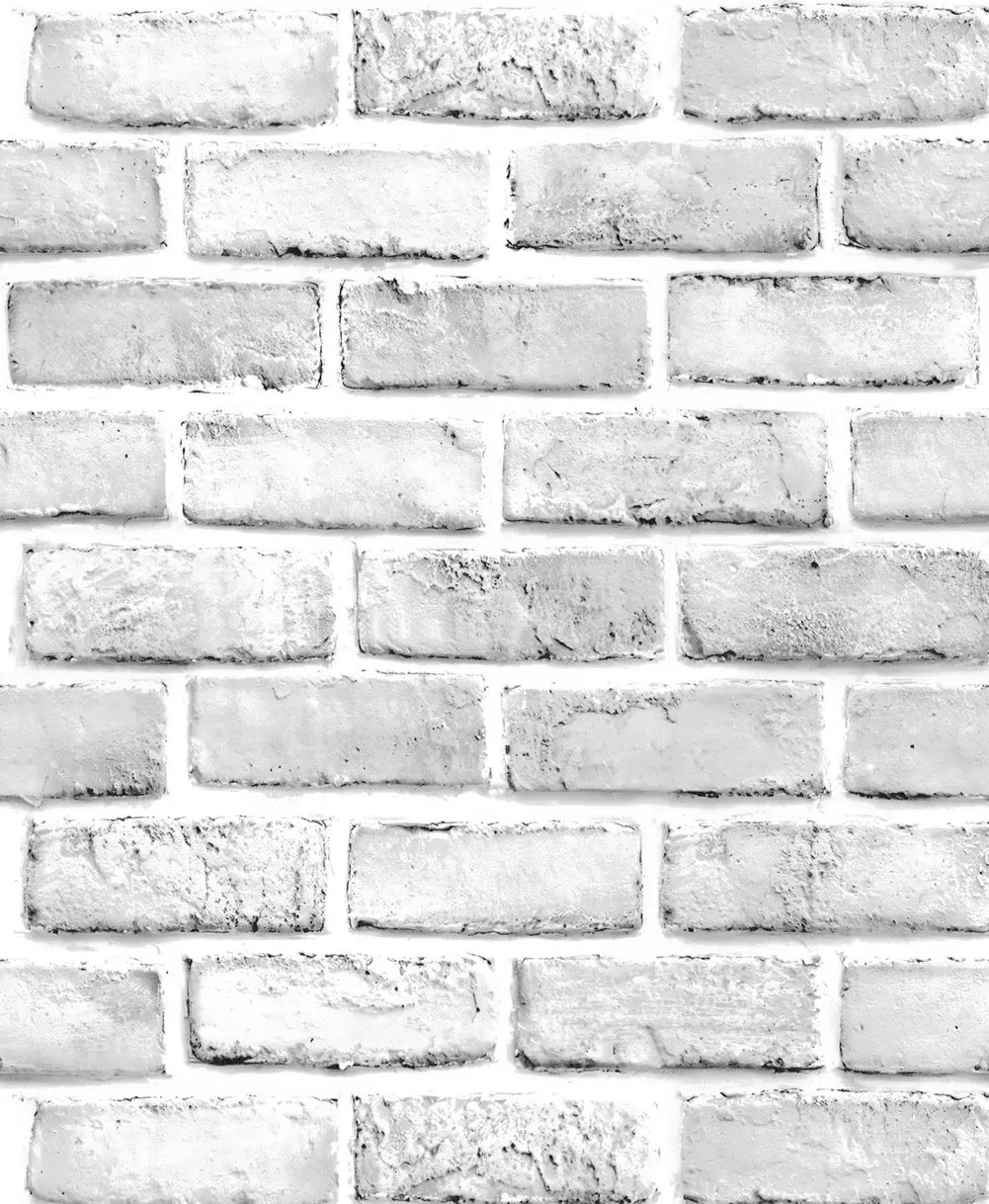 Buy HaokHome ZZ03 Vinyl Faux White Brick Wallpaper for