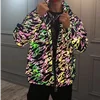 2019 Fashion Design Hiphop Glowing Jacket OEM Custom Light Up Zip Luminous Jacket