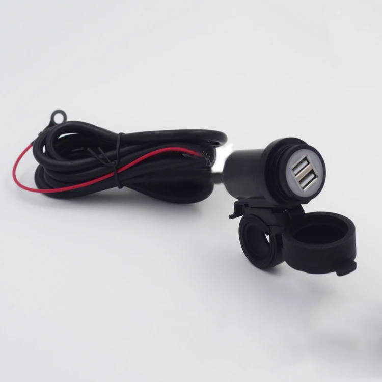 Round Barrel Waterproof Double Usb Motorcycle Car Charger For Mobile