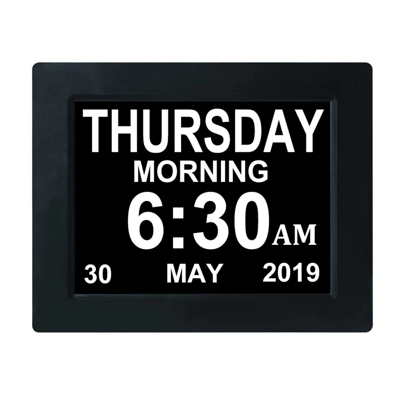 8 Inch Digital Lcd Day Clock For Alzheimer Dementia Elderly Seniors